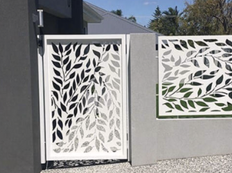 Ứng dụng hoa văn CNC thép tấm trong hàng rào, lan can, mái che trang trí hiện đại